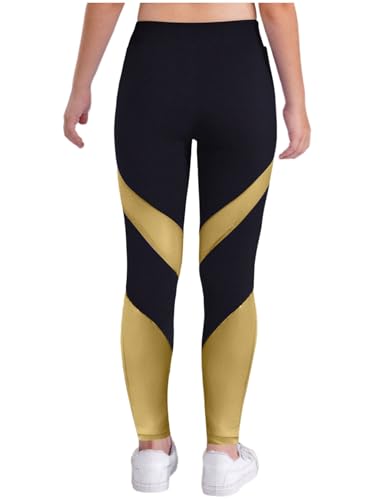 Kids Girls Gymnastics Dance Leggings Sparkly High Waist Athletic Pants Yoga Ballet Training Wear2