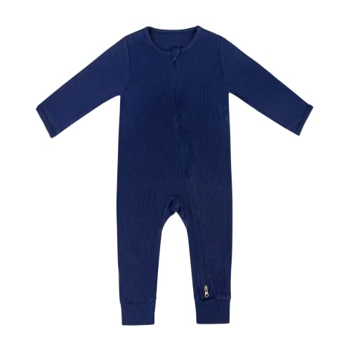 Image of Jimonda Baby Jumpsuit,Ribbed Long Sleeve Romper,Girls Boys Footless Pajamas,Gender Neutral Baby Clothes,2-Way Zipper Closure Sleepers