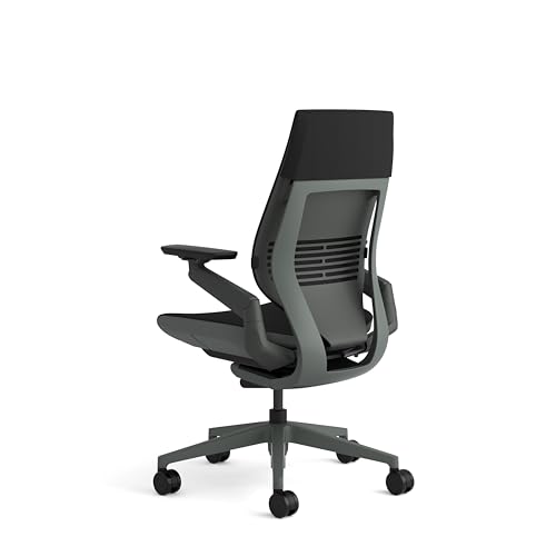 Image of Steelcase Gesture Ergonomic Height Adjustable Office Chair with Adjustable Lumbar Support and Armrests, Comfortable Upholstery in Black Fabric