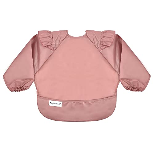 Image of Tiny Twinkle Mess Proof Baby Bib,Waterproof Smock Baby Bib for Eating,Machine Washable Long Sleeve Bib,Baby Led Weaning,Toddler Bib,BLW Supplies(Taupe, Large 2-4 Years)