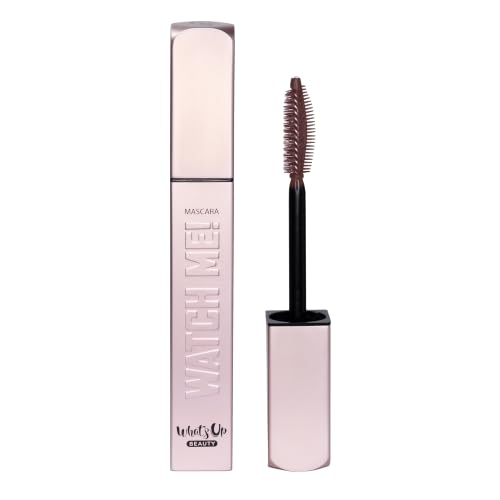 Image of Whats Up Beauty - Watch Me! Brown Volumizing and Lengthening Mascara with Peptides + Vitamin B5 | Clean, Cruelty-Free, Sustainable | Made in Italy | Lash Care for Conditioning & Strength