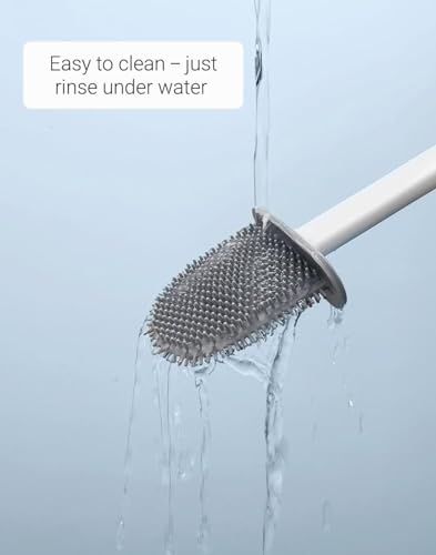 KWIK CLEAN Black 4 pack Deep Clean Silicone Toilet Brush & Quick Dry Anti-drip Holder - Image 4