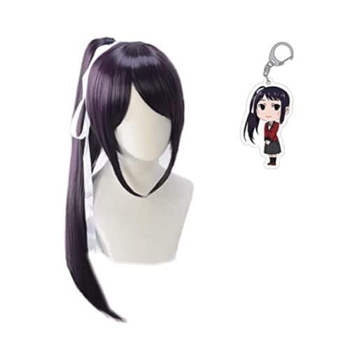 ZSTO Sayaka Igarashi Wig,Anime Cosplay Costume Long Black Hair+Keychain Pendant