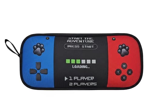 Generisch Federmäppchen 3 Fächer Aesthetic Gaming - Große Kapazität Oxford-Stoff Wasserabweisend & Robust Schlampermäppchen für Schule Uni Büro Jungen Mädchen