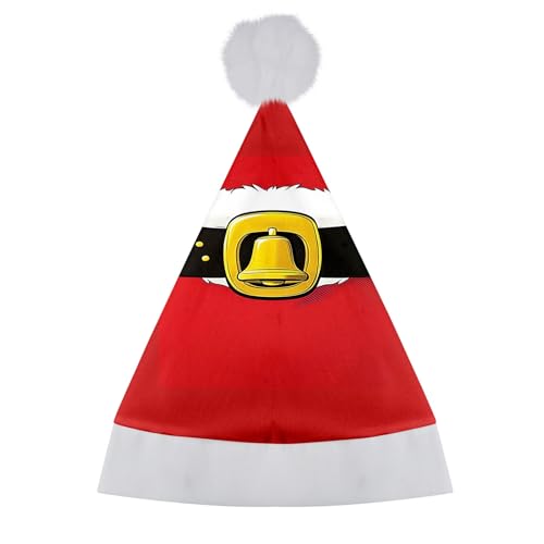 Santa Hat Print Festive Xmas Beanie for Adults Holiday New Year Party Accessory Supplies Casual Fashion Hats Red