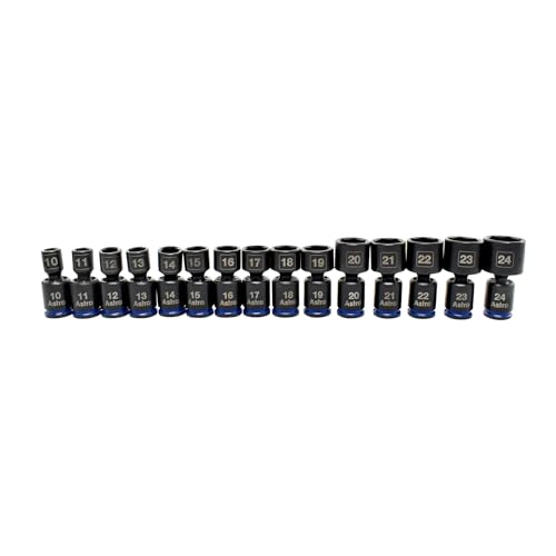 Image of Astro Tools 78315 3 /8 inch Drive 10-24mm Pinless Universal Impact Sockets - No Skips - 15 Piece