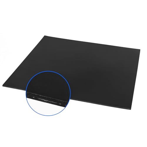 Reinforced Neoprene Rubber Sheets with Fabric Insert, 1/8" Thick x 12" Wide x 12" Long Solid Rubber Mat High Tensile Strength & Abrasion Resistant for DIY Gaskets, Hoses, Seals, Pads