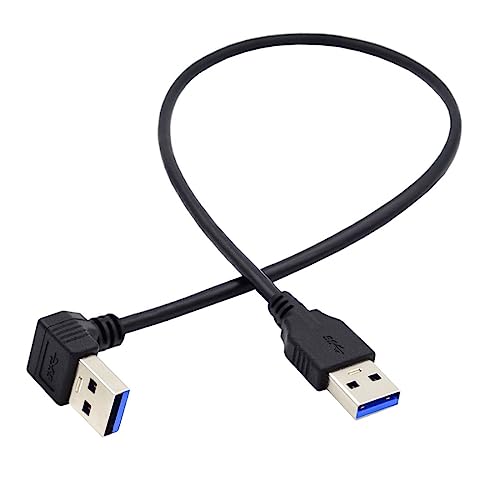 chenyang USB 3.0 Cable USB 3.0 Type A 90 Degree Down Angled Extension Data Cable 40cm, Black - Image 3