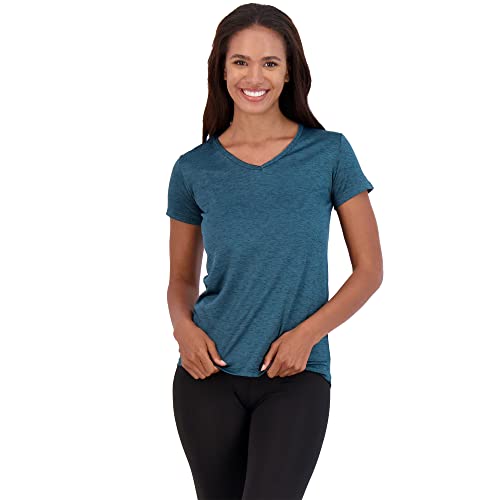 Real Essentials Womens 5 Pack V Neck Dri Fit T-Shirt, Moisture Wicking Athletic Tee Shirt For Yoga, Gym Workout, Zumba, Exercise & Running, Set 7, Large #TOP1