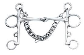 William Hunter Equestrian Jointed Mouth Pelham Bit with Curb Chain 6