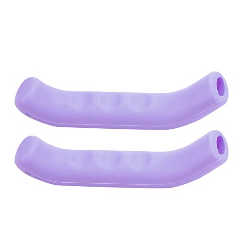 2 個のブレーキハンドルシリコンスリーブマウンテンバイクブレーキレバー保護カバー (バイオレット)