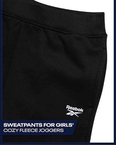 Reebok Girls Sweatpants - Performance Poly Fleece Active Joggers Sweatpants for Girls - Soft Stretch Kids Athletic Pants2