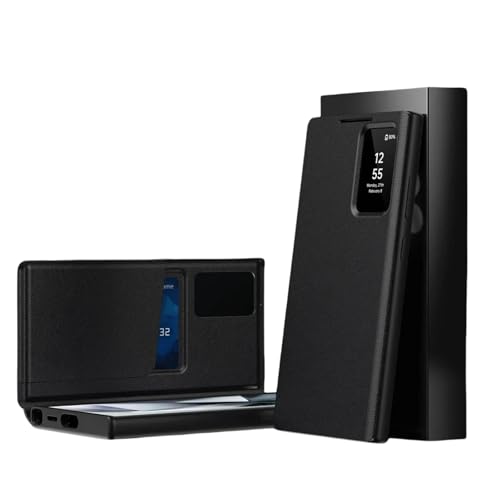 Étui en cuir pour Samsung S23 Ultra à rabat haute finition noire
