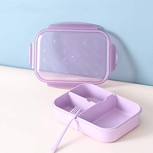 Ajcoflt Merendeira Grelha de Trigo Grande capacidade Três Grades Bento Box Canteen Merendeira para C