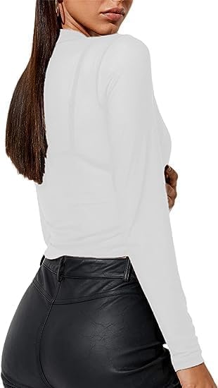 Remidoo Women's Sexy Sheer Mesh Button Down Long Sleeve Crop Top Blouse Shirt - Image 2
