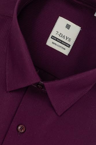 Image of 7-DAYS Men's Premium Formal Shirt - 100% Pure Cotton, Regular Fit, Plain, Full Sleeves, with Pocket - Perfect for Office Wear & Under Suits