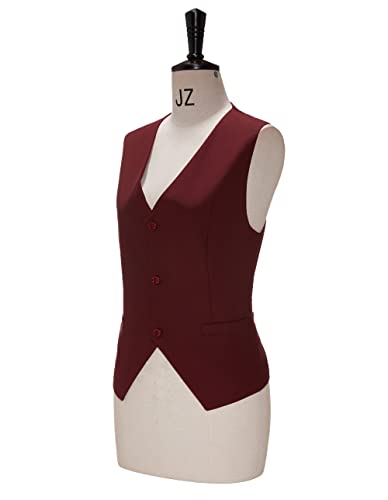 Business Women Suit Set 3 Pieces Notch Lapel Single Breasted Vest For Office Work Lady Suits (Blazer+Vest+Pants)(Black,12) #TOP2