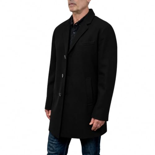 Image of LONDON FOG Men's Top Coat - Classic Fit Winter Coat, Signature Wool-Blend Men's Overcoat, (Regular & Big-Tall Sizes)