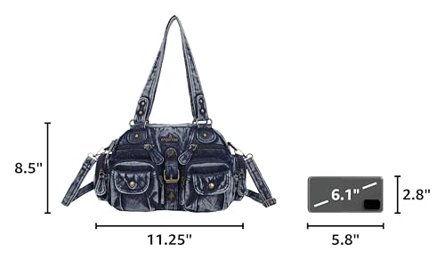 Image of Angel Kiss Hobo Crossbody Purses for Women Shoulder Bag Multipocket Soft Hobo Purses Removable Strap Leather Handbags
