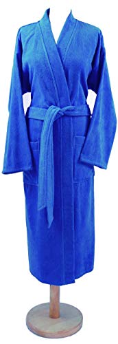 framsohn 70077/255/M Casa Bademantel, Baumwolle, Azur Cover