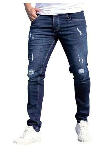 SOLY HUX Men's Ripped Jeans Distressed Skinny Stretchy Classic Denim Pants with Pocket