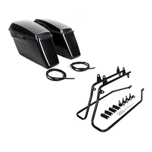 Supagat Hard Saddle Bags Saddlebags W/Black Conversion Brackets Compatible With Crossbones Lo 6