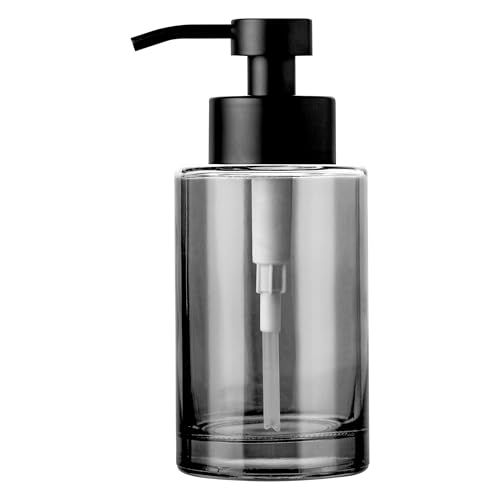 Image of Enra Black Soap Dispenser, Glass Liquid Soap Pump for Bathroom Kitchen