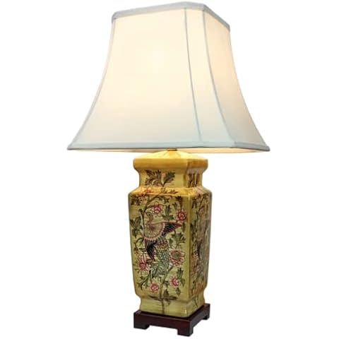 DOWNTON INTERIORS Large Oriental Ceramic Table Lamp (M9457) - Chinese Mandarin Style Cover