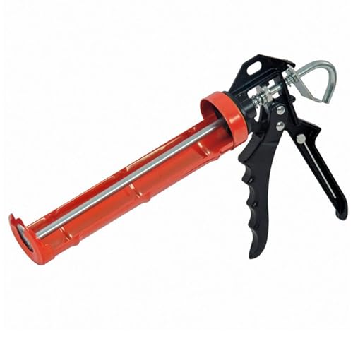 CABLEPELADO Pistola para cartuchos de silicona, Pistola de calafateo, Pistola selladora, Pistola aplicadora de silicona, Pistola para cartuchos, Adecuada para cartuchos de 310 ml, Color rojo