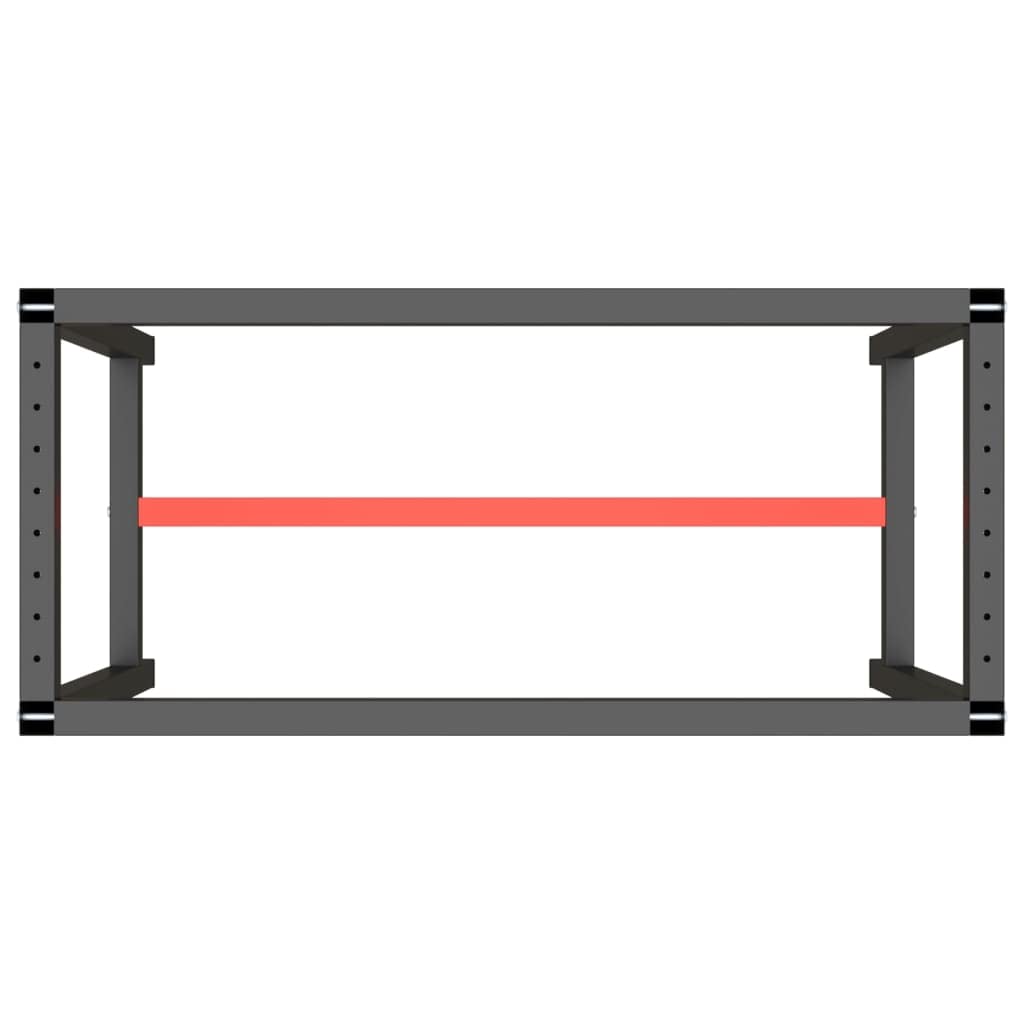 Estructura de metal para banco de trabajo, color negro mate, 110 x 50 x 79 cm, con agujeros preperforados, estructura de mesa estable para banco de trabajo, cómoda, armario, accesorios de