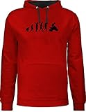 Shirtracer Entwicklung und Evolution Outfit - Quad Evolution - M - Rot/Schwarz - Quad Evolution - JH003 - Hoodie zweifarbig und Kapuzenpullover für Herren und Damen