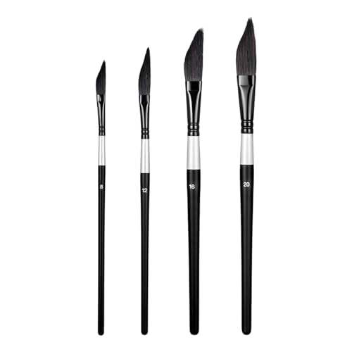 Pinceles de pintura, 4 piezas, pinceles de punta fina, pinceles de para acrílico, para acuarela, lienzos, roca, cuerpo, cara, uñas, hombres, mujeres y niños