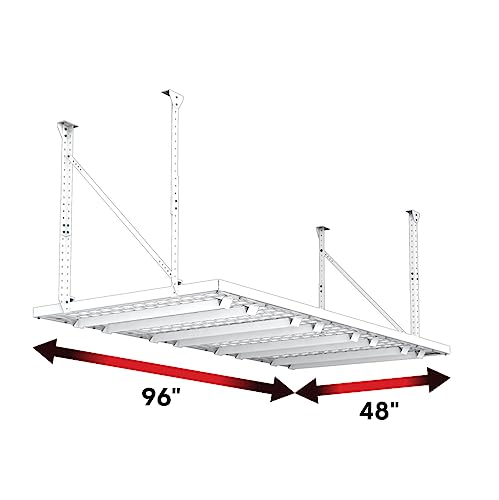 Image of HyLoft 164 96-Inch by 48-Inch Super Pro Ceiling Mount Shelf, White