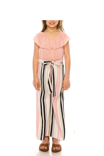 Image of iGirlDress Girls Wide Leg Off Shoulder Elegant High Waist Rompers Palazzo Pants Trousers Jumpsuits USA 4-14