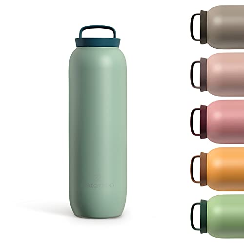 waterdrop® Premium Thermoskanne 1l | Teekanne 6h heiß & 24h kalt | Thermosflasche aus Edelstahl doppelwandig isoliert & auslaufsicher | Becher für Kaffee & Tee | Thermobecher BPA - Frei Cover