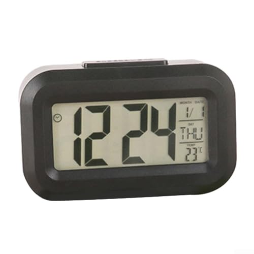 DAZZLEEX Reloj despertador digital LED compacto con características prácticas para uso doméstico u oficina, se mantiene en el horario fácilmente (negro)