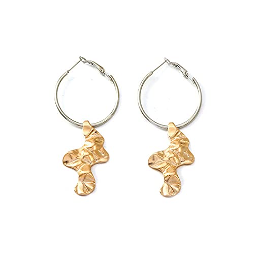 Idin Jewellery - Pendientes de aro con forma abstracta en tono dorado Cover