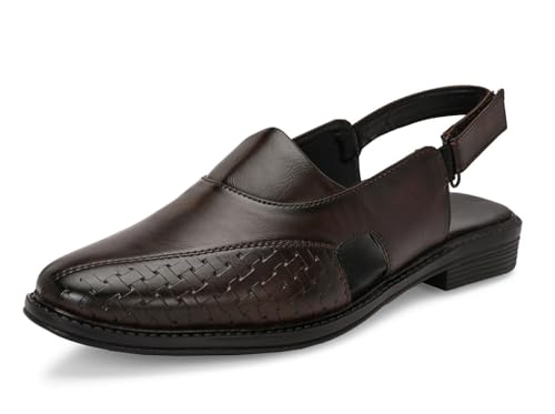 MACTREE Brown Synthetic Leather Sandals for Mens Latest - 7 UK