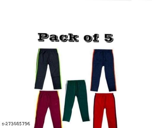 Image of Kids Track Pants Pack of 5 | Stylish 5-Color Pyjama Set | Soft & Comfortable Casual Wear for Boys Multicolor