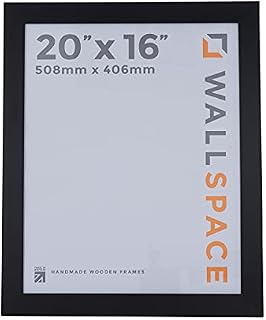 Wall Space 36 x 24 inch Black Frame | 91.5 cm x 61 cm Wooden Poster Frame | Large Black Picture Frames 36x24 inches | 36x24 Poster Frame Made of Solid Wood | 91x61cm Black Frame | 915 x 610 Frame