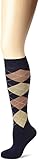 Corte óptima PFIFF - Calcetines de equitación, diseño a Cuadros Multicolor Blau/Beige Talla:37-39