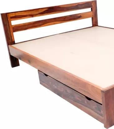 Image of Solid Wood Queen Drawer Bed (Finish Color - Honey, Delivery Condition - DIY(Do-It-Yourself))