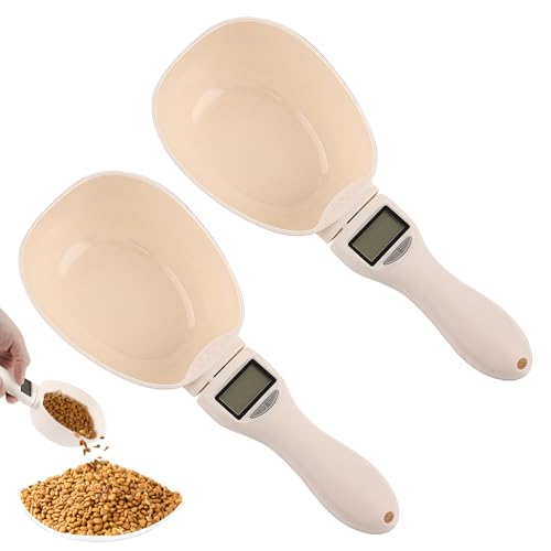 Sporgo 2 pezzi bilancia digitale precisa su 1 g: bilancia da cucina digitale 800 g con display LCD, cucchiaio dosatore rimovibile per spezie, farina liquida, cibo per cani, scala media spezie, bianco