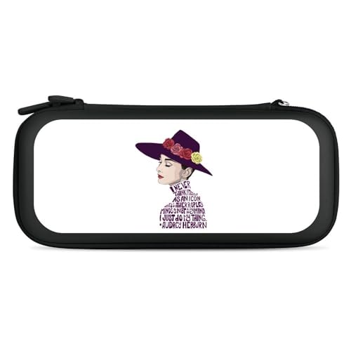 Switchケース オードリー・ヘプバーン Switchカバー 両面印刷 スイッチカバー 収納バッグ 保護カバー ゲーム機収納袋 キャリングケース ゲームカード収納 ゲームカード 互換性のある 旅行用 全面保護 軽量 防汚 耐衝撃 持ち運び便利 2色 大容