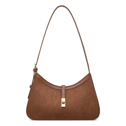 Image of CLUCI Suede Purses for Women, Shoulder Suede Bag with Adjustable Strap, Handbag Hobo Bags