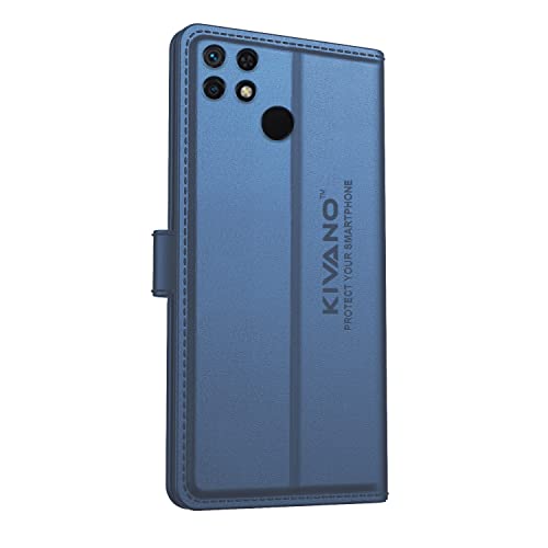 Image of KIVANO Xiaomi Redmi 10 Professional Series Wallet Case | Luxurious Design | Premium | PU Leather Flip Case Back Cover - Dark Blue