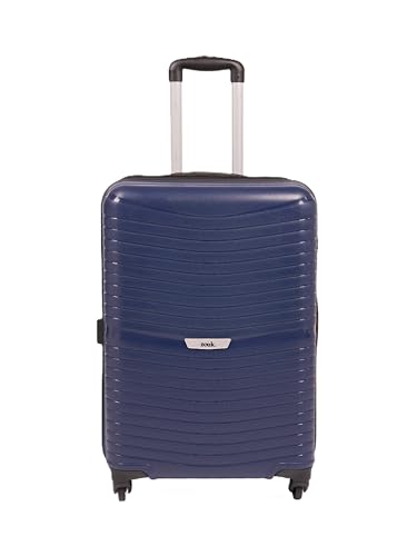 Image of Zouk Zoya Hardcase Trolley Bag Set of 2 (Medium 67cm & Large 77cm) Lightweight PP Suitcase with Silent Spinner Wheels,Telescopic Handle & Combination Lock |Travelling Luggage for Men & Women|Navy Blue