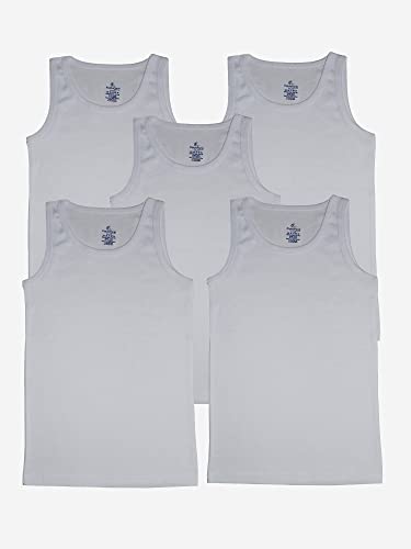 Image of KiddoPanti Boy's Solid Rib Vest Pack of 5