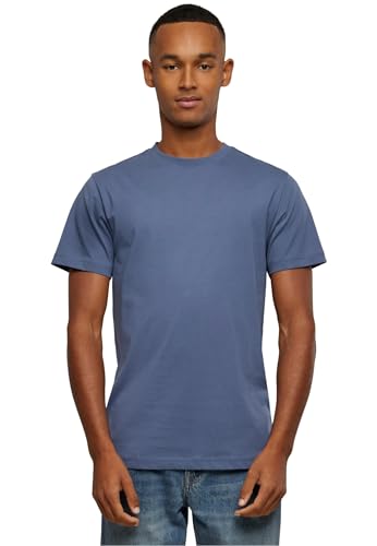 Build your Brand Camiseta Cuello Redondo, Color Azul Vintage, XL para Hombre