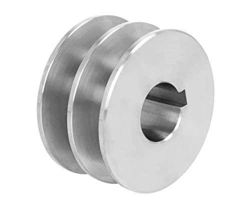 Poulie Trapézoïdale HB SPB 90mm - 2 Gorges 17mm - Alésage 25mm Avec Clavette 8mm - Pour Courroie Moteur